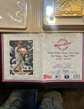 1993 Topps Tim Salmon Limited Edition Bronze Mint Card #0793/2500 w/ COA